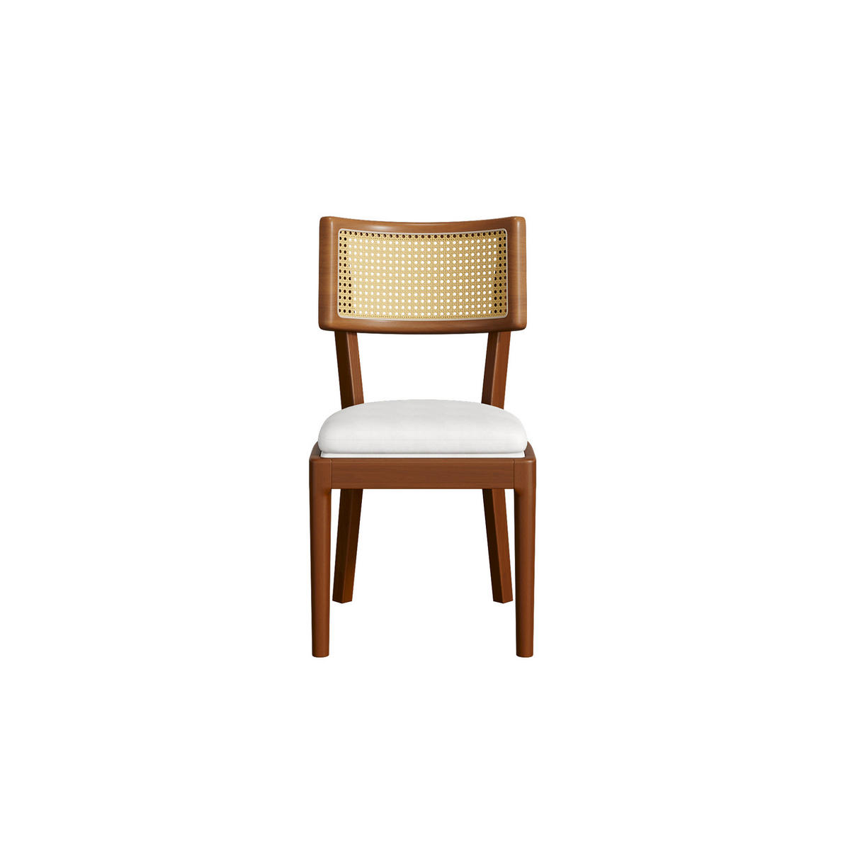 ESSZIMMERSTUHL 4er-Set mit Rattan-Rückenlehne Massivholz Walnut - Braun, Holz (58/88/50.1cm) - Meubliv
