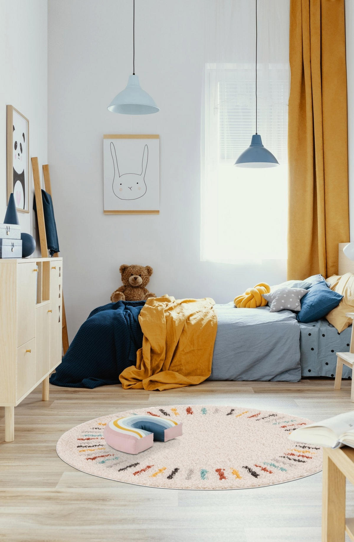 KINDERTEPPICH rund weich beige - Beige, Textil (120/120cm) - AFK Living