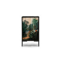 NACHTTISCH aus MDF mit Jungle-Druck TROPICAL JUNGLE - Multicolor/Schwarz, Holzwerkstoff (30/65/40cm) - RNT By Really Nice Things