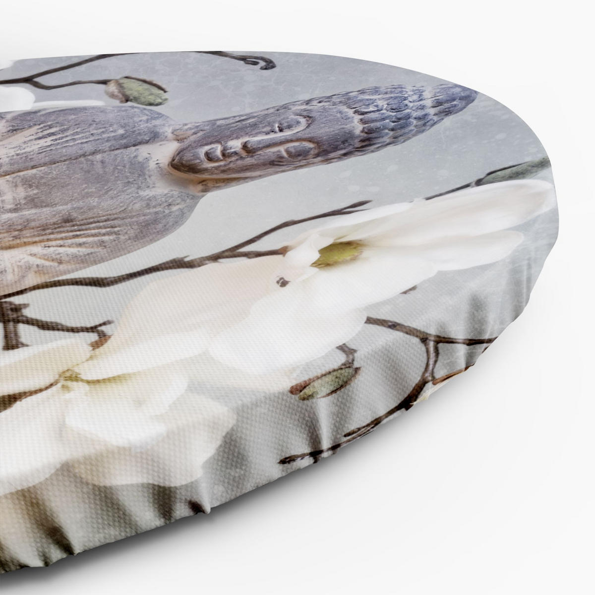 RUNDES BILD Grau 80/80 cm - Weiß/Grau, Textil (80/80cm) - KUNSTLOFT