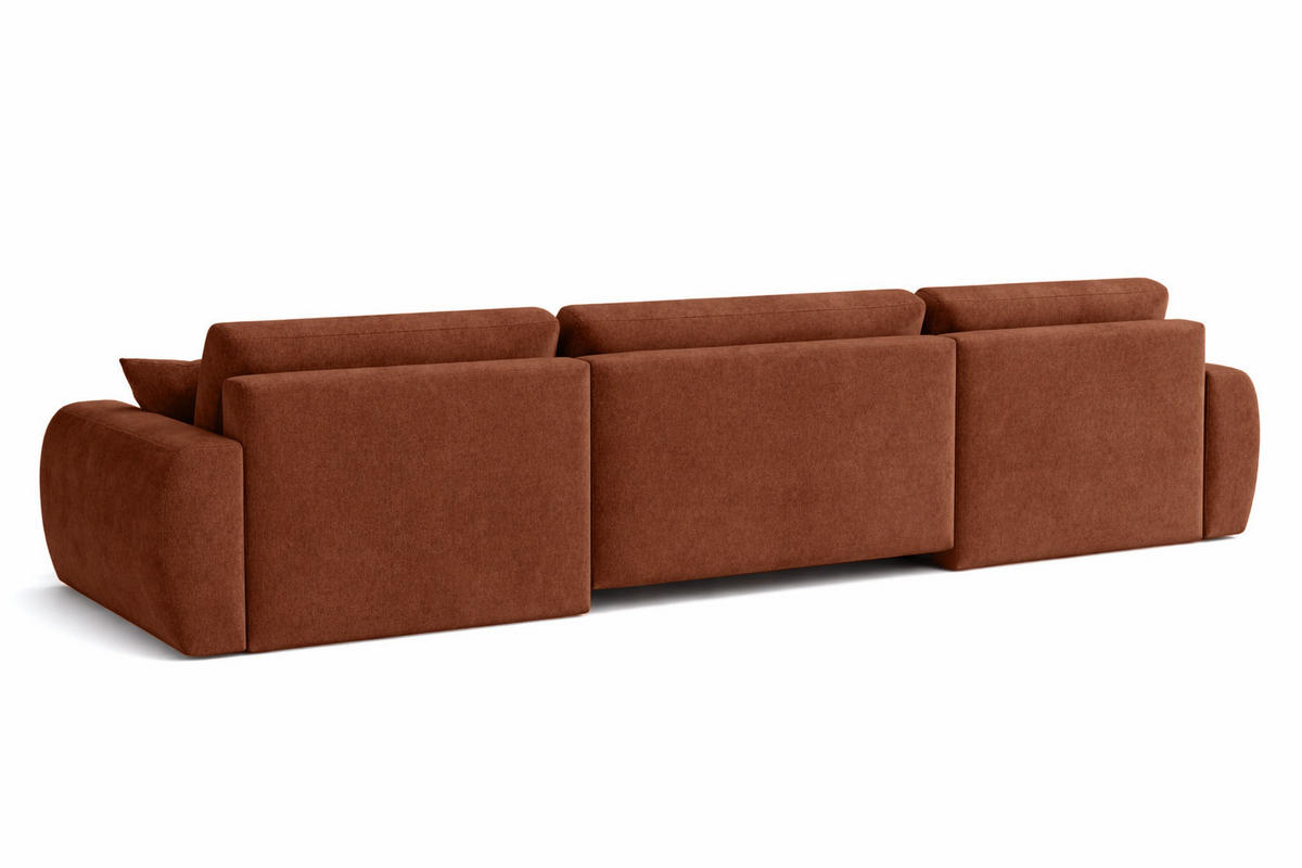 ECKSOFA Mit Schlaffunktion Und Bettkasten U-Form Ariel U, Veloursstoff Salvador, Dunkelbraun - Dunkelbraun, Holz (342/142cm) - Kaiser Möbel
