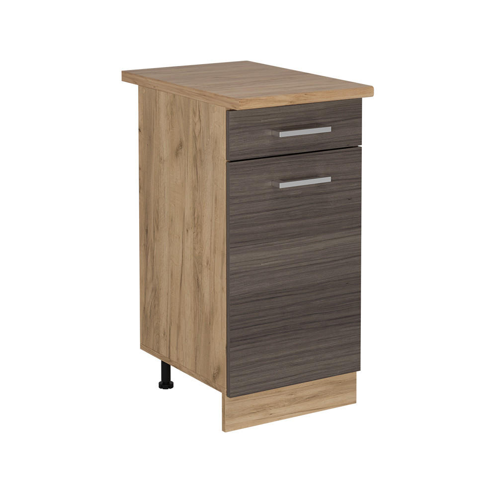 KÖKSUNDERSKÅP R-Line Ädelgrå 40 cm , AP Oak Grå, Honungsek 81.6/40/60 cm