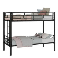ETAGENBETT 90/190 mit Trennfunktion, Leiter und Geländern in Schwarz - Schwarz, Holzwerkstoff (90/190cm) - EVRYAE