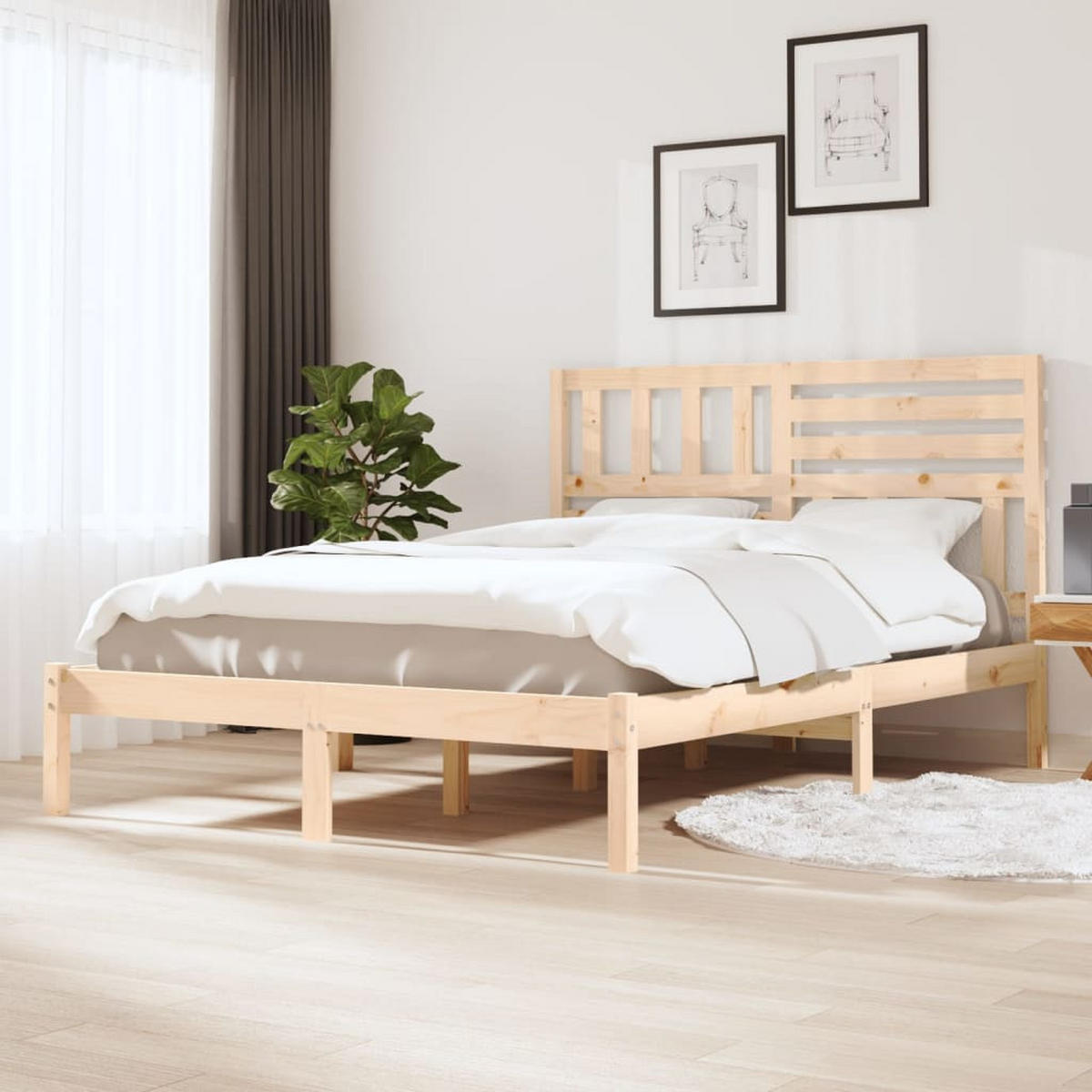 BETT Joyce 126/205.5 cm - Braun, Holz (120/200cm) - Nettlife