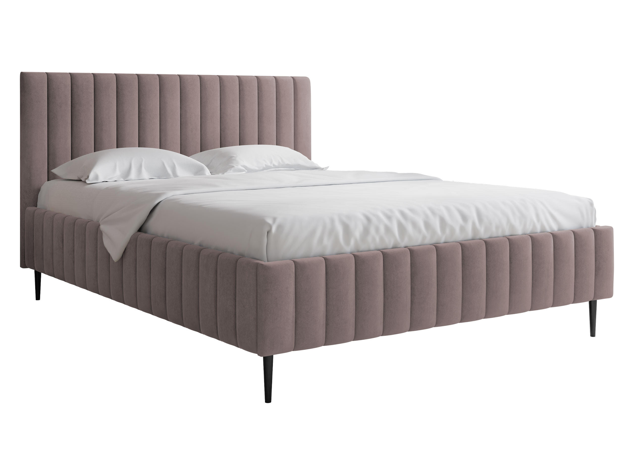 POLSTRBETT Lewezo Leg - Violett/Schwarz, Holzwerkstoff/Textil (140/200cm) - MIRJAN24