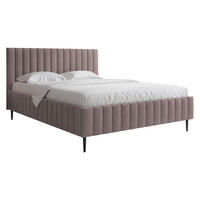 POLSTRBETT Lewezo Leg - Violett/Schwarz, Holzwerkstoff/Textil (180/200cm) - MIRJAN24