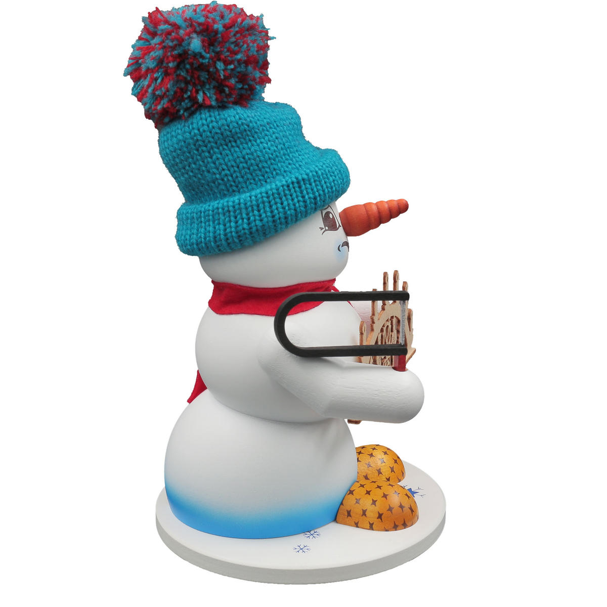 RAUCHFIGUR Schneemann Weiß Schwibbogenverkäufer 19 cm - Multicolor, Holz (15/19/0.1cm)