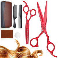 HAARSCHERE Set 6 Zoll Rot 7-teiliges Set - Rot, Metall (6.6/2.5/17.5cm)