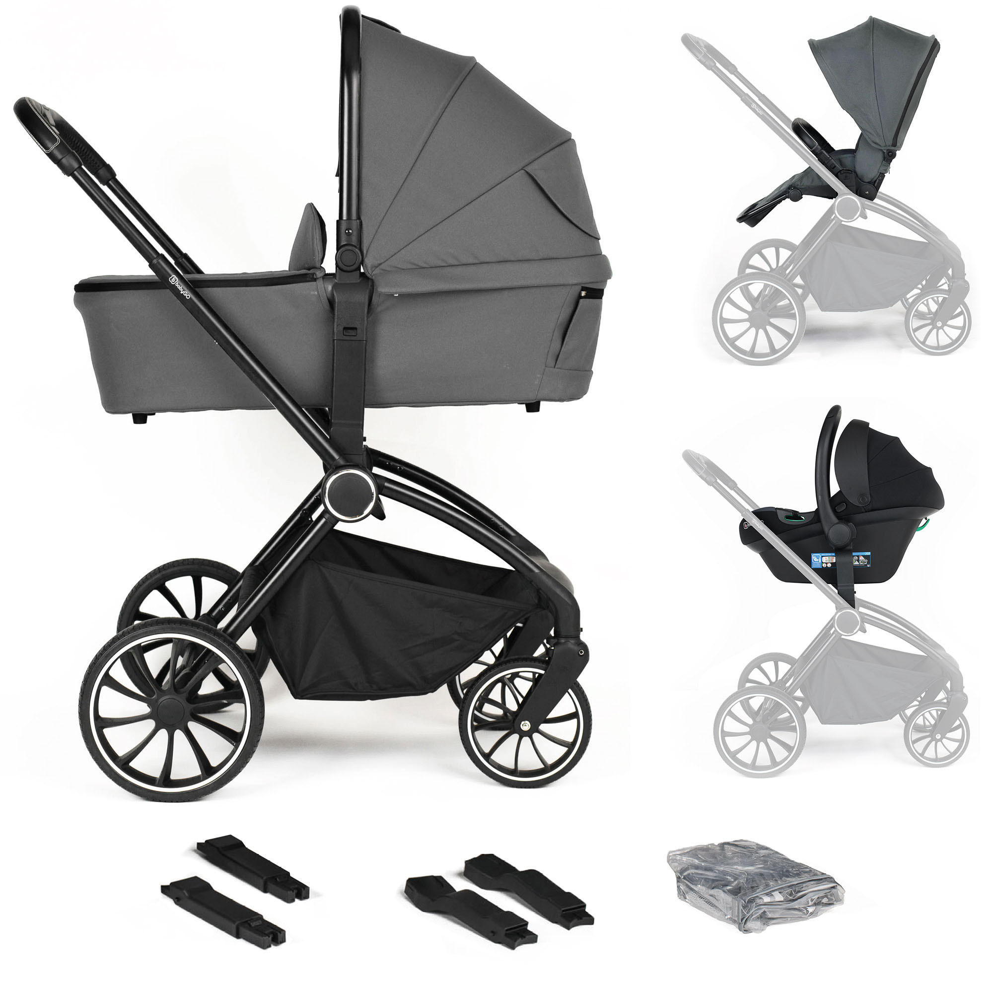 BabyGo Kombikinderwagen Grau 59x97 cm