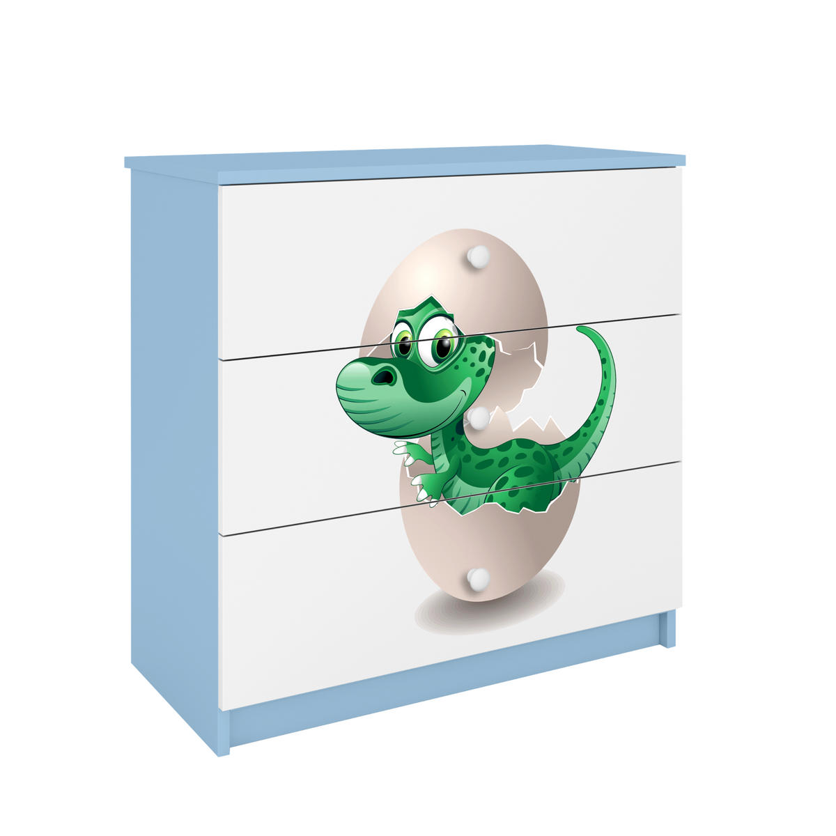 KOMMODE Babydreams Kleiner Dino 81/81/41 - Blau, Holzwerkstoff (81/81/41cm) - RAUMHIRSCH FURNITURE