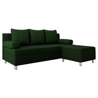 SCHLAFSOFA Dover mit Polsterhocker - Chromfarben/Grün, Holz/Kunststoff (192/80cm) - MIRJAN24