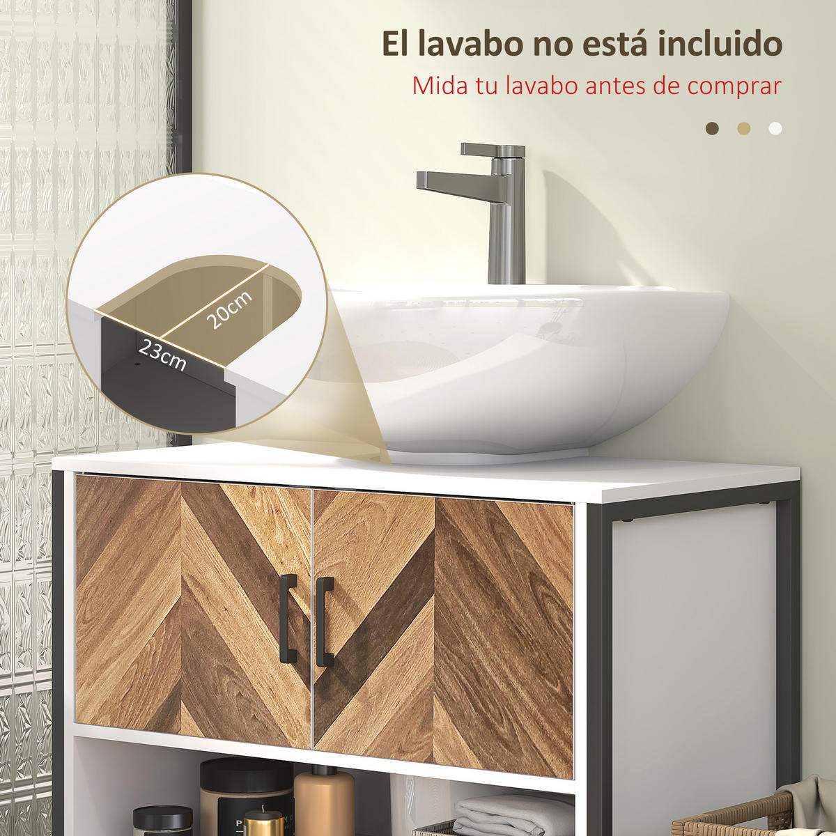 HÄNGESCHRANK Sahne und Walnuss 1 Stück - Beige, Metall (80/60/40cm) - GiPP