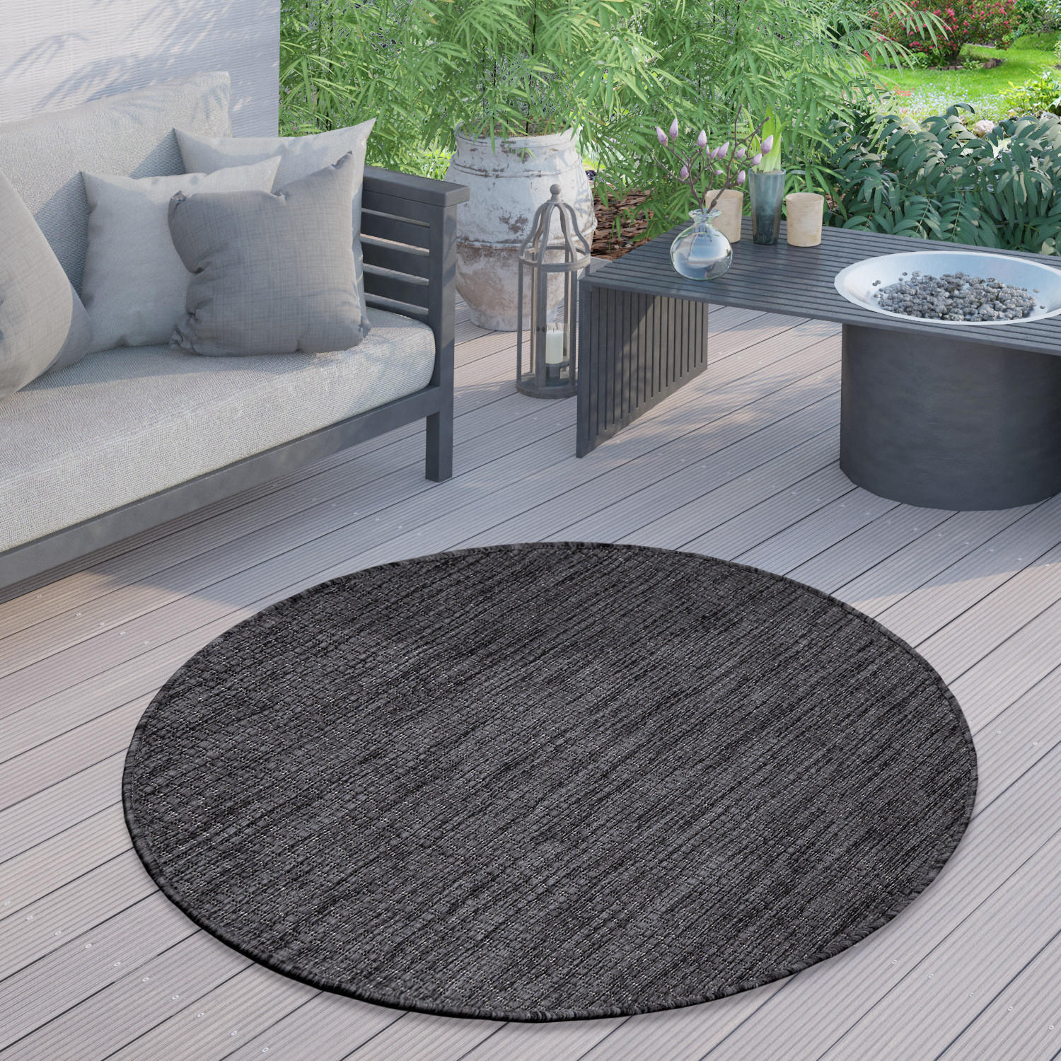 OUTDOORTEPPICH 200/200 cm Venedig 165 - Anthrazit, Textil (200/200cm) - Paco Home