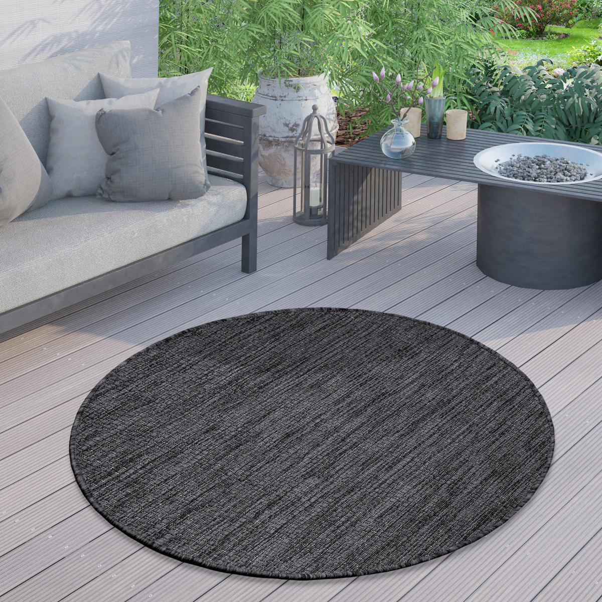 OUTDOORTEPPICH 200/200 cm Venedig 165 - Anthrazit, Textil (200/200cm) - Paco Home