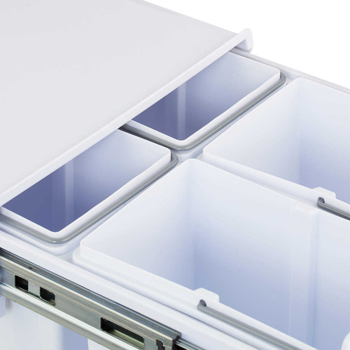 EINBAUMÜLLEIMER - Weiß, Kunststoff/Metall (34.3/35.1/48cm) - Relaxdays