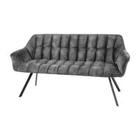 SITZBANK PAPILLON Samt Grau 165 cm - Schwarz/Grau, Textil/Metall (165/85/65cm) - riess-ambiente