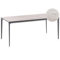 ZAHRADNÍ STŮL 180/90 cm Holzoptik Světle šedý Sovareto - tmavě šedá, plast (180/90/75cm) - Beliani
