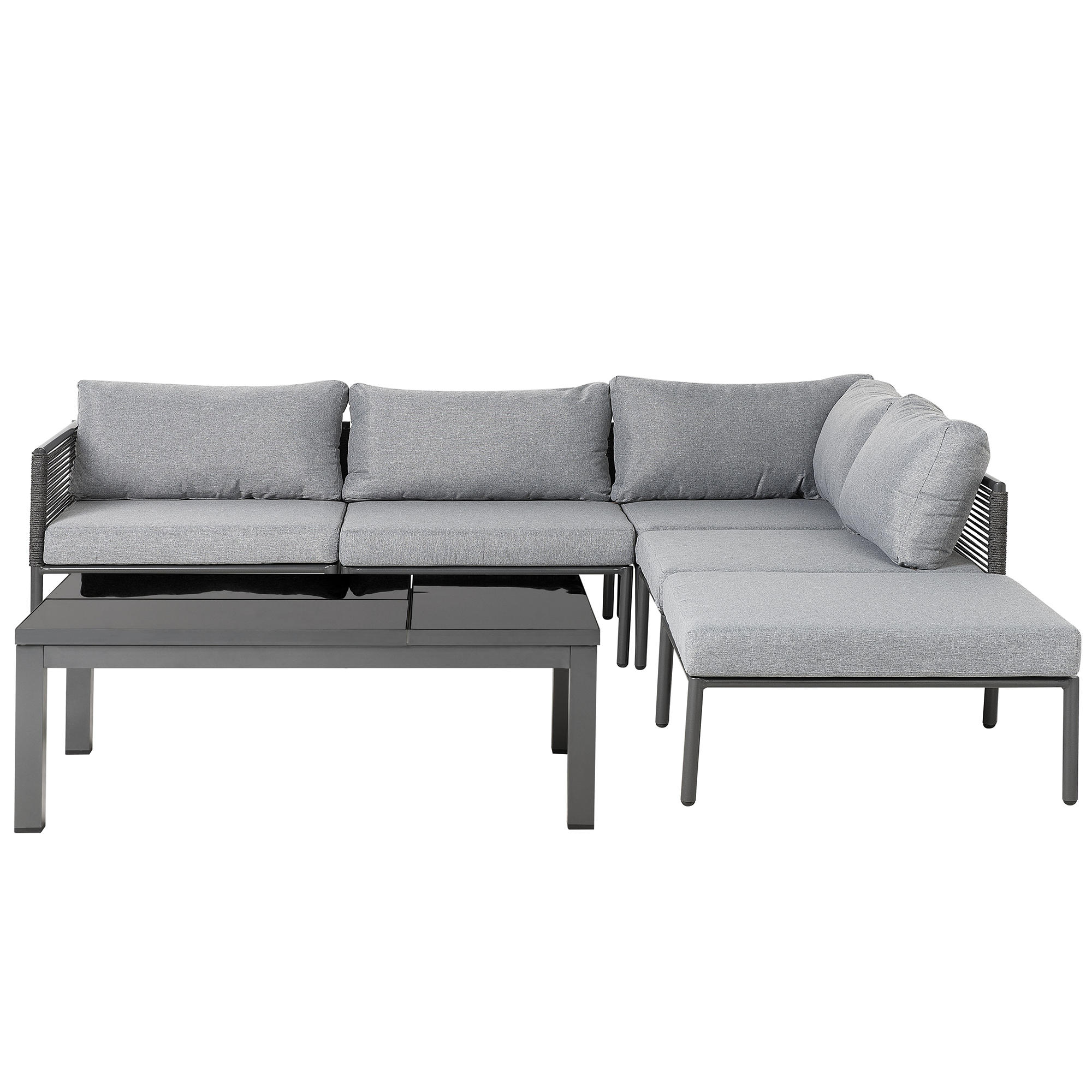 LOUNGE-SET 6-Sitzer grau Forano - Grau, Metall - Beliani