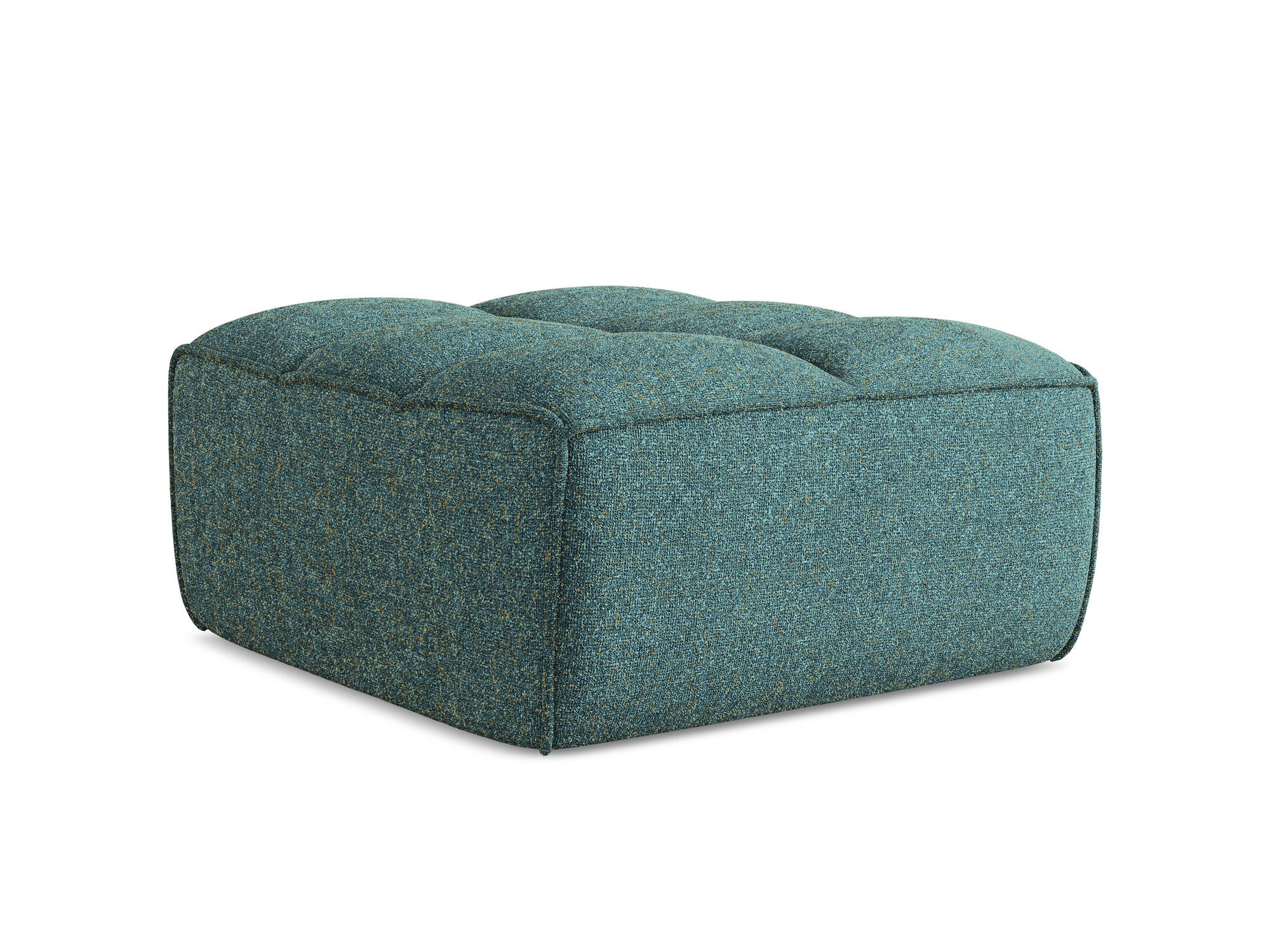 POUF Strukturstoff Stoff Blau - Blau/Petrol, Kunststoff/Textil (80/43/93cm) - Makamii