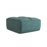 POUF Strukturstoff Stoff Blau - Blau/Petrol, Kunststoff/Textil (80/43/93cm) - Makamii