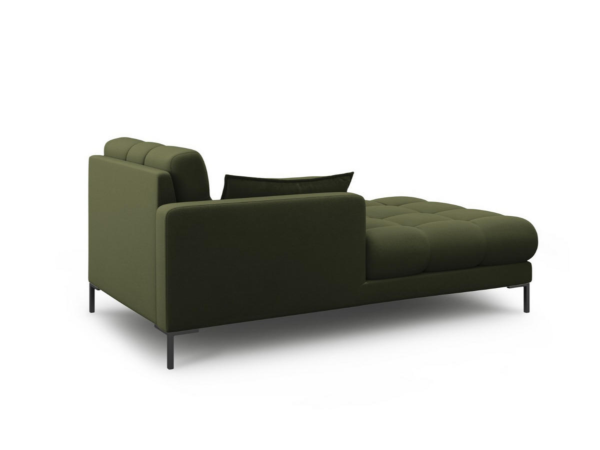 CHAISELONGUE links Mamaia aus strukturiertem Stoff grün - Grün, Textil (102/75/185cm) - Micadoni