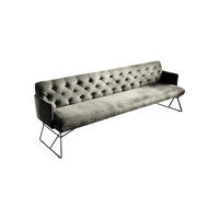 ESSZIMMERBANK CHARME Silber Velvet - Silberfarben, Textil (166/85/68cm) - KAWOLA