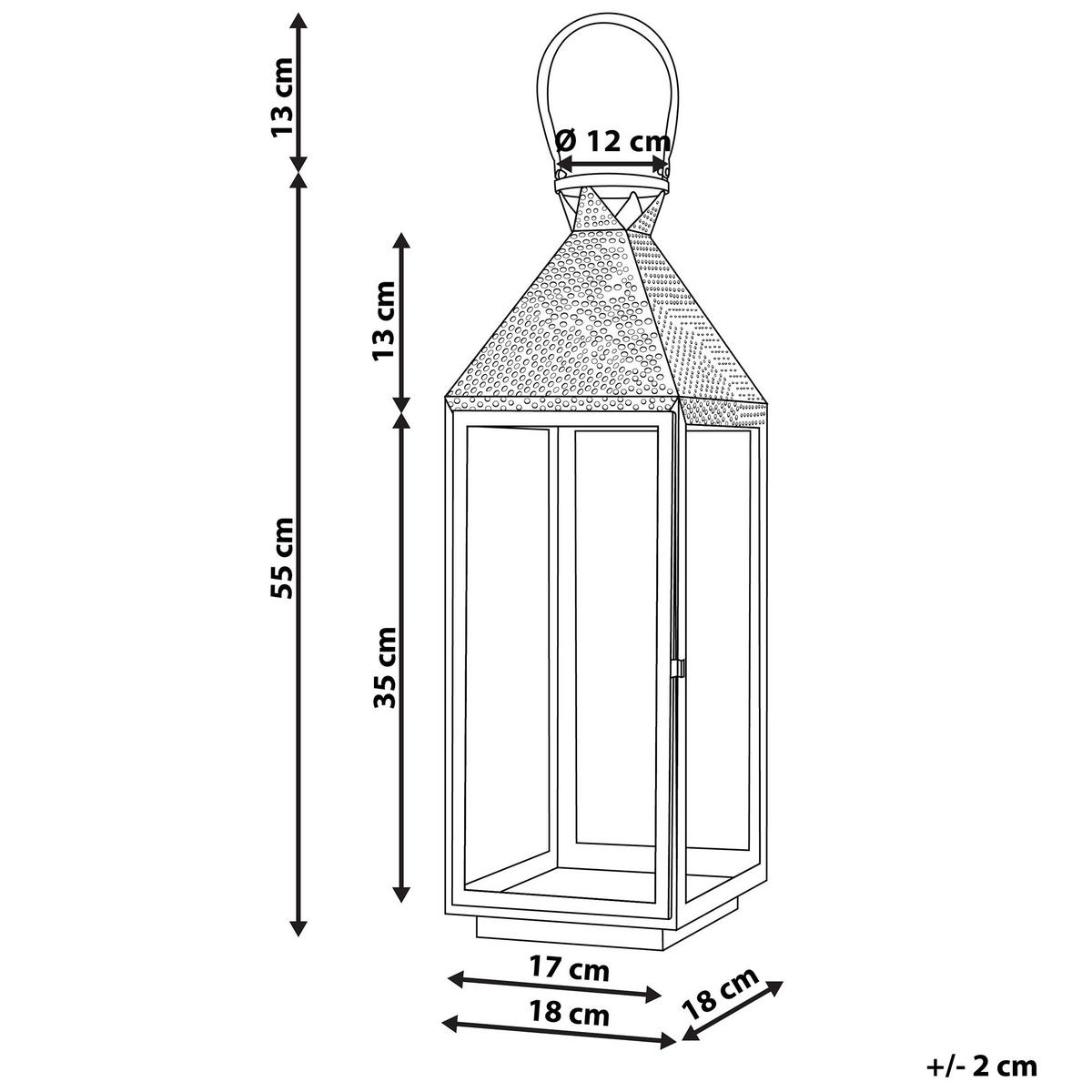 FELINAR oțel inoxidabil 55 cm argintiu Bali - argintiu, metal (18/55/18cm) - Beliani