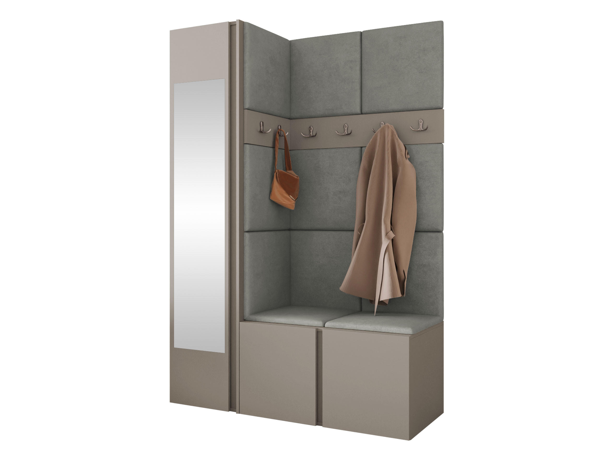 MOBILIER PENTRU HOL Orion X - cașmir/gri, material plastic/compozit lemnos (124/186/46cm) - MIRJAN24