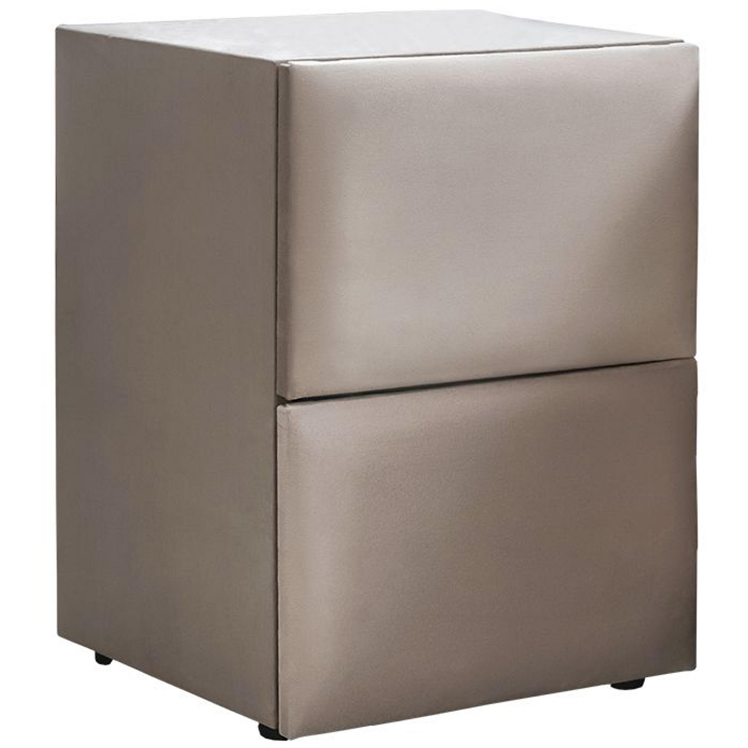 NACHTTISCH CARL 45/45/60 cm, Beige, zwei Schubladen - Beige/Schwarz, Holz/Kunststoff (45/60/45cm) - Consilio Concept