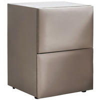 NACHTTISCH CARL 45/45/60 cm, Beige, zwei Schubladen - Beige/Schwarz, Holz/Kunststoff (45/60/45cm) - Consilio Concept