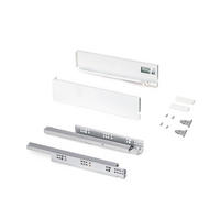 AUSSENSCHUBLADE Protone 30Kg, Führungen mit vollständigem Auszug, sanfter Verschluss, Höhe 93mm, Tiefe 400mm, Stahl, Weiß lackiert - Weiß, Metall (1.3/10/40cm) - EMUCA
