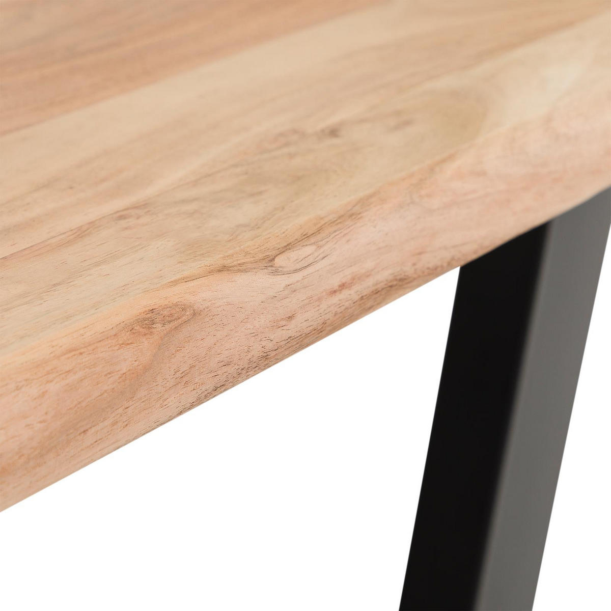 COUCHTISCH SAMIA natur, schwarz - Naturfarben, Holz/Metall (75/120/46cm) - IDIMEX