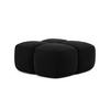 POUF Samt Stoff Schwarz - Schwarz, Holzwerkstoff/Kunststoff (90/39/90cm) - Makamii