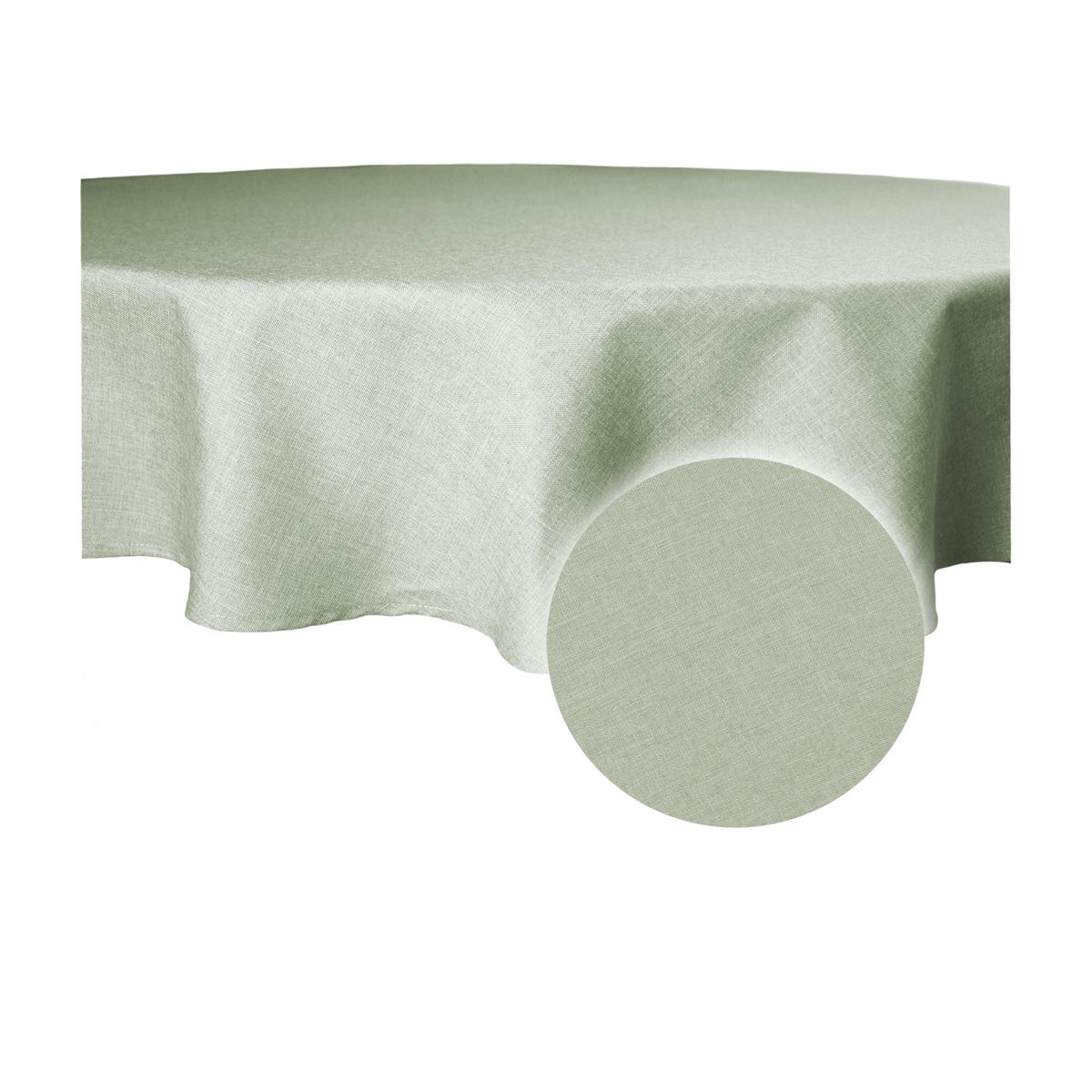TISCHDECKE Leinenoptik 220 cm rund Hellgrün - Hellgrün, Textil (220cm) - TiborTex