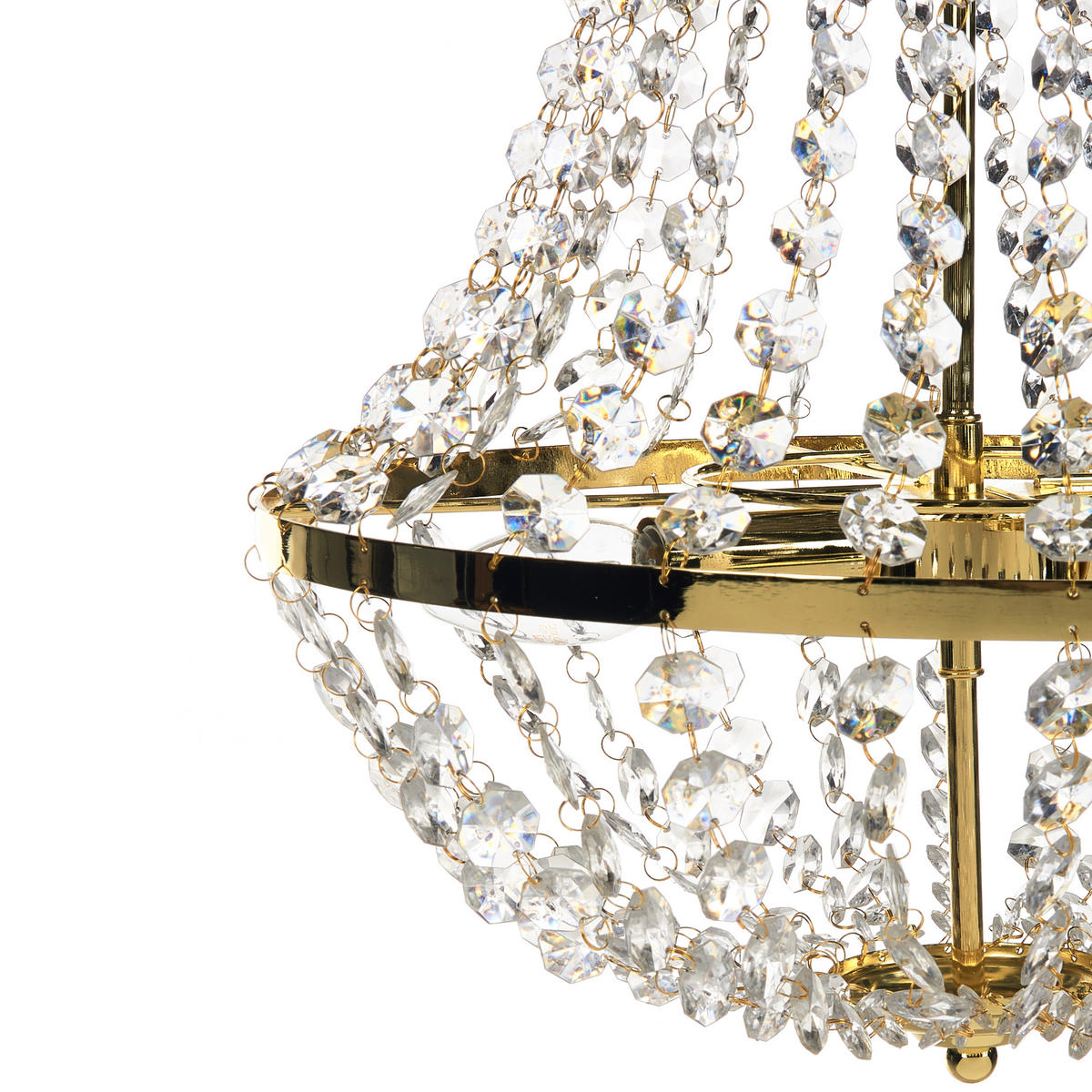 KRONLEUCHTER Metall Gold Diamante - Goldfarben, Metall (40/40/110cm) - Beliani