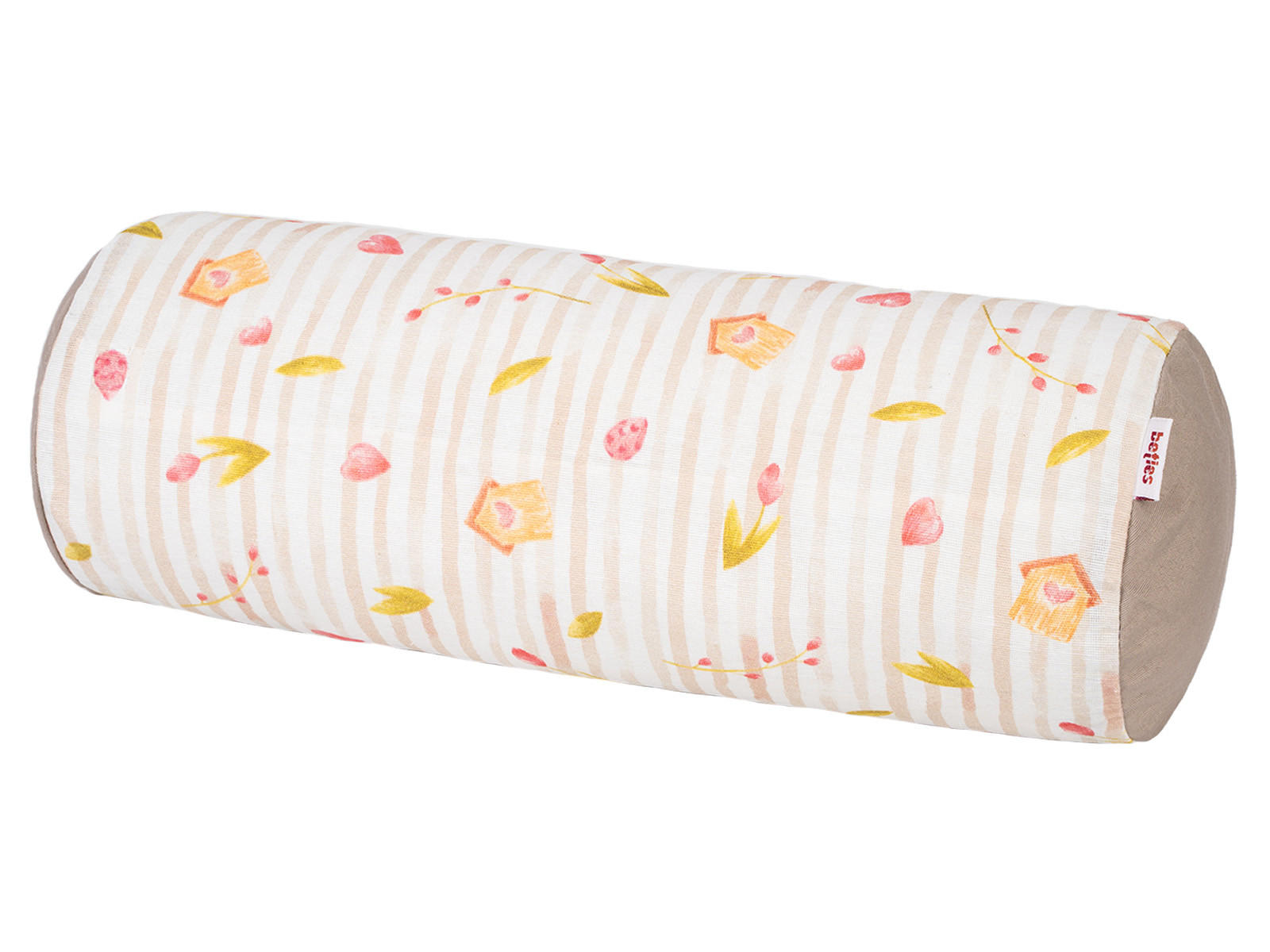 beties Heimtextil Nackenrollenhülle Weiß, Taupe, Beige 15x40 cm