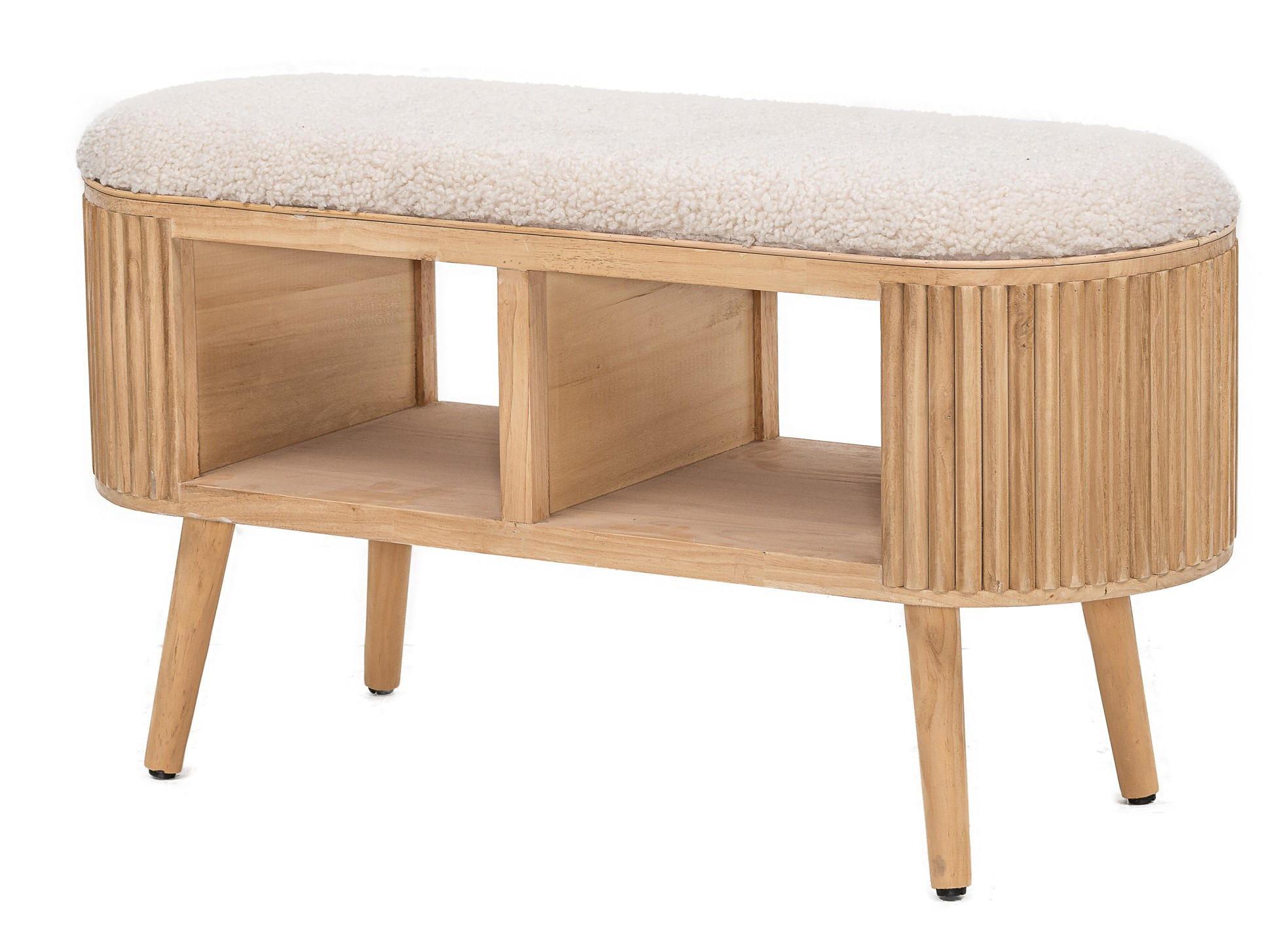 SITZBANK Wolle Weiß - Weiß, Textil (90/45.5/35cm) - Nordlys