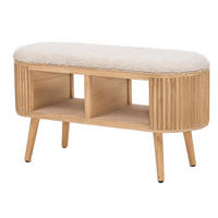 SITZBANK Wolle Weiß - Weiß, Textil (90/45.5/35cm) - Nordlys