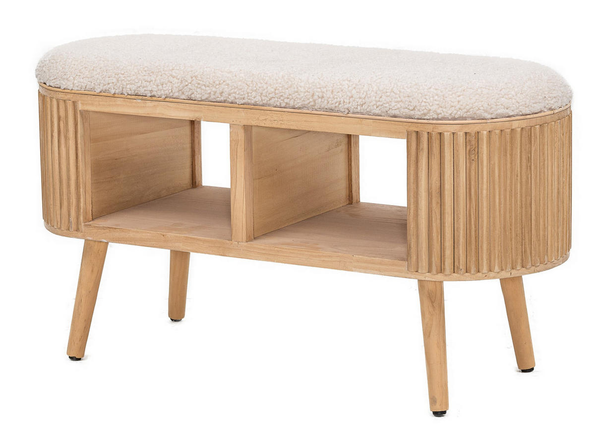 SITZBANK Wolle Weiß - Weiß, Textil (90/45.5/35cm) - Nordlys