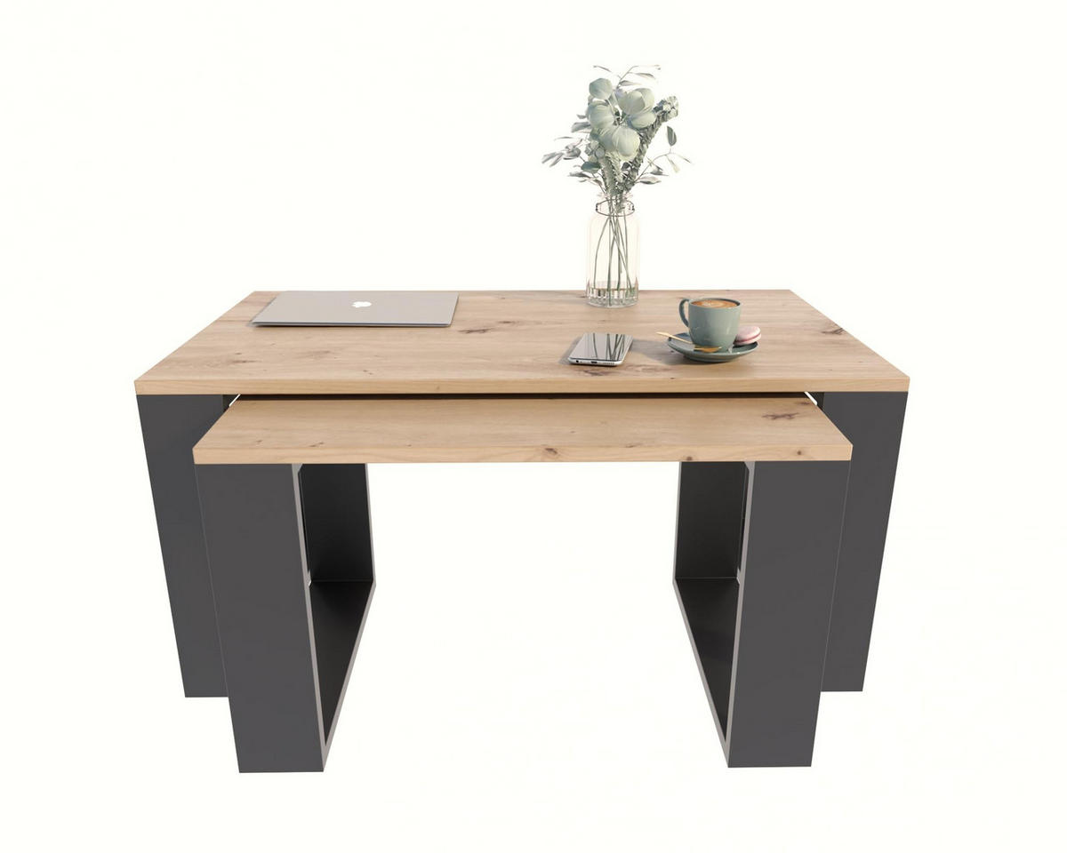 COUCHTISCH WESTA Artisan Eiche 2er-Set - Eiche Artisan, Holzwerkstoff (50/100/47.8cm) - Matkam Möbel