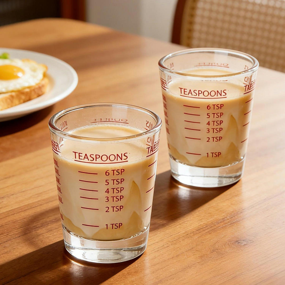 MESSBECHER 2-teiliges Set Glas 30 ml - Rot, Glas (0.03L)