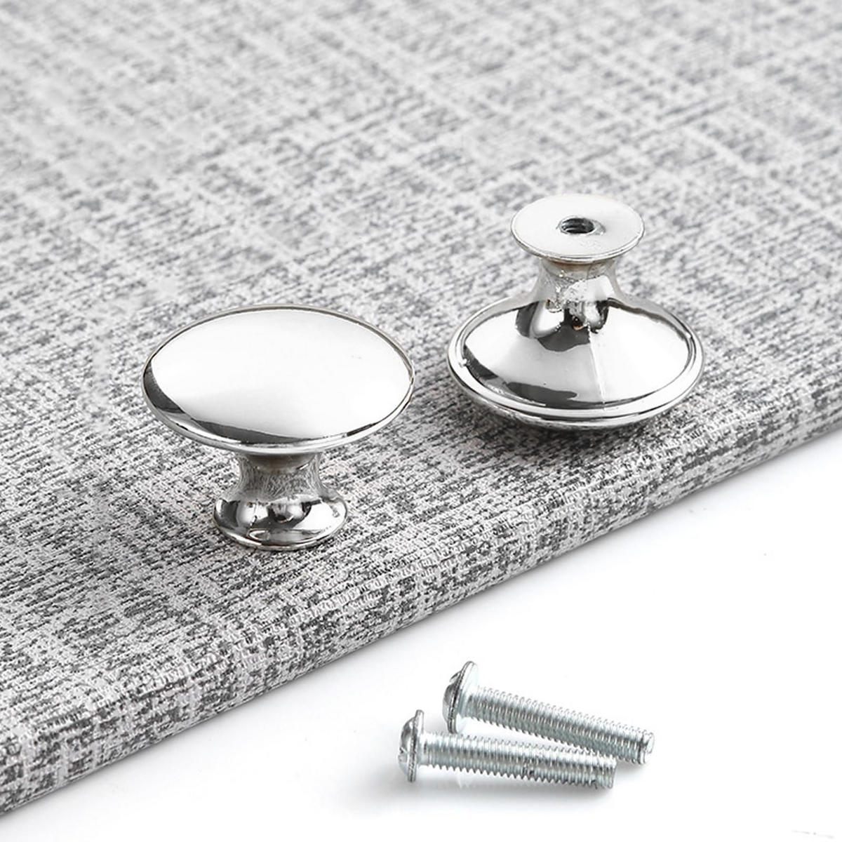 SCHRANKKNOPF Silber 10er-Set 30 mm - Silberfarben, Metall (1.7/2.2/0.3cm)