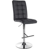 BARHOCKER Pimir Kunstleder Schwarz Silber - Schwarz, Leder/Metall (45/112/54cm) - DELUKE
