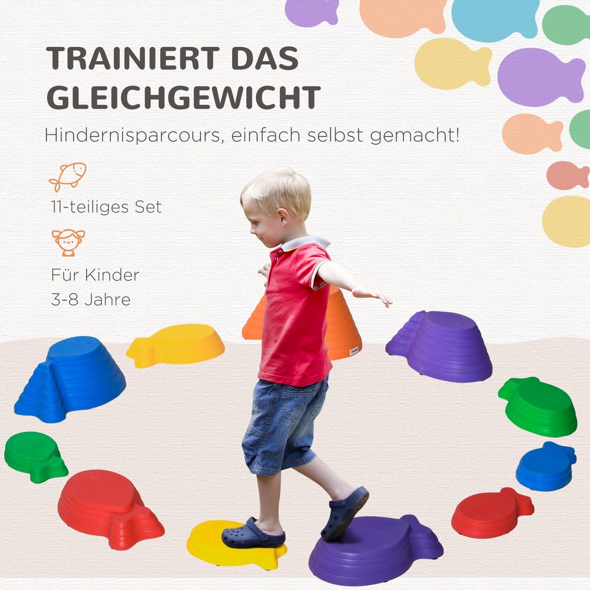 FLUSSSTEINE, PP, Mehrfarbig, 42L x 31B x 20H cm - Multicolor, Kunststoff (31/20/42cm) - Outsunny