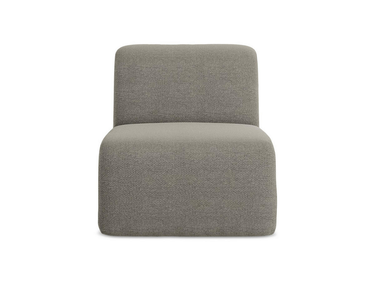 SOFAELEMENT Bouclé Stoff Grau - Schwarz/Grau, Holzwerkstoff/Kunststoff (70/75/94cm) - Makamii