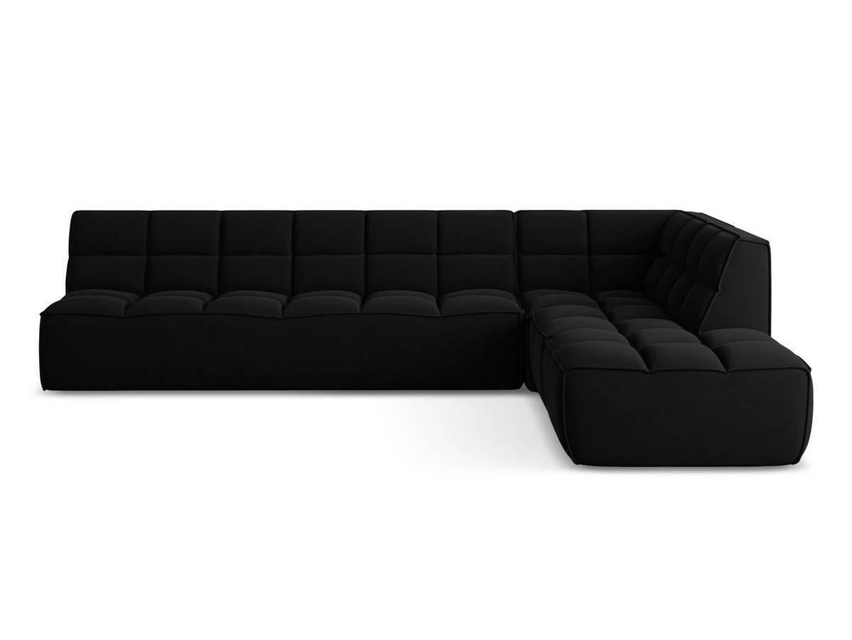 ECKSOFA Beidseitig Samt Stoff Schwarz - Schwarz, Kunststoff/Textil (308/258cm) - Makamii