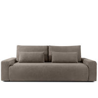3-SITZER SCHLAFSOFA MOLLIS, Bouclé, Kühles Braun - Braun, Holz/Holzwerkstoff (250/93/108cm) - KONSIMO®