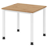 SCHREIBTISCH Serie-H 80/80/74 cm in Wildeiche/Weiß - Wildeiche/Weiß, Holzwerkstoff (80/80/74cm) - bümö