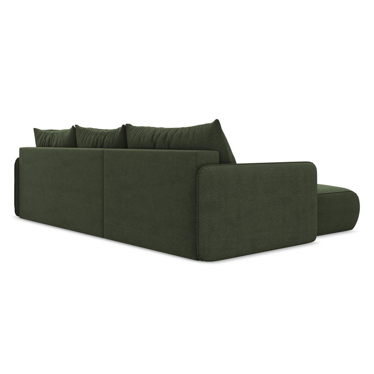 ECKSOFA mit Schlaffunktion Strukturstoff Stoff Grün - Schwarz/Olivgrün, Kunststoff/Textil (148/240cm) - LaMiaSofa