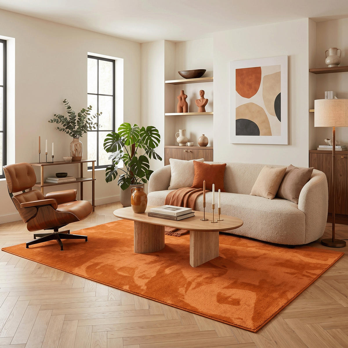HOCHFLOR LANGFLOR TEPPICH SUPER SOFT MELIA - Orange, Textil (140/200cm) - Pergamon